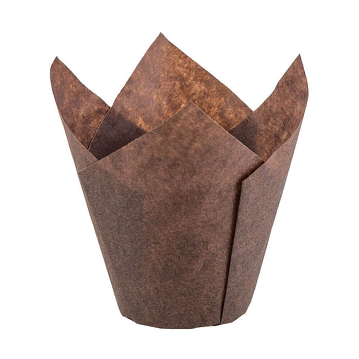 Paper Tulip Baking Cups Brown, 25-pack