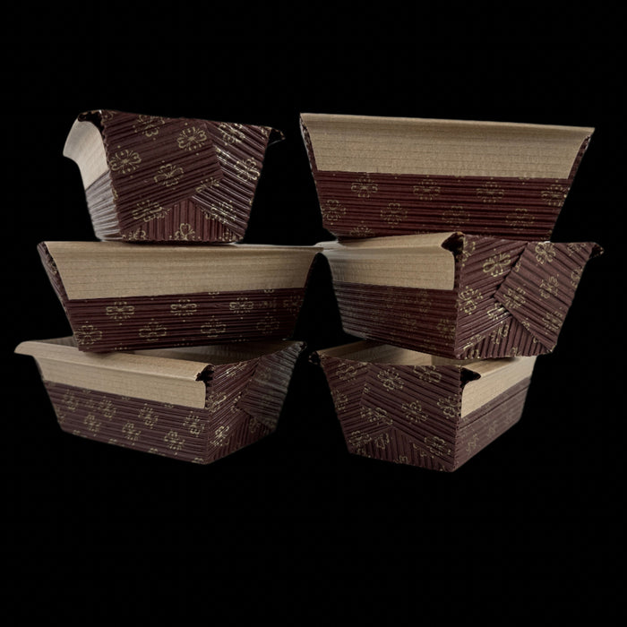 7752 Mini Paper Loaf Baking Pans a set of six stacked loaf liners for bread