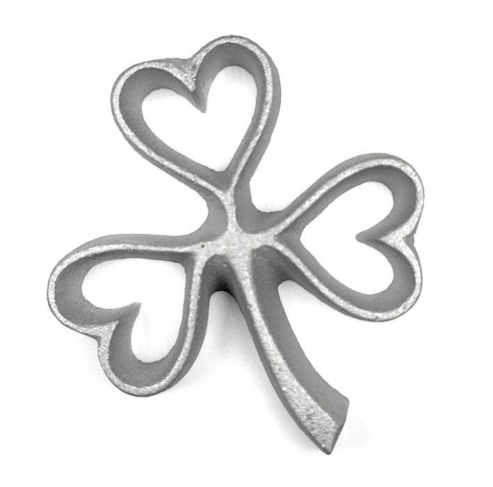 77820 Shamrock Celtic Clover Rosette Iron Mold with Hearts white background