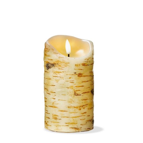 Birch LED Pillar Candle 3x6-Inch, Brown