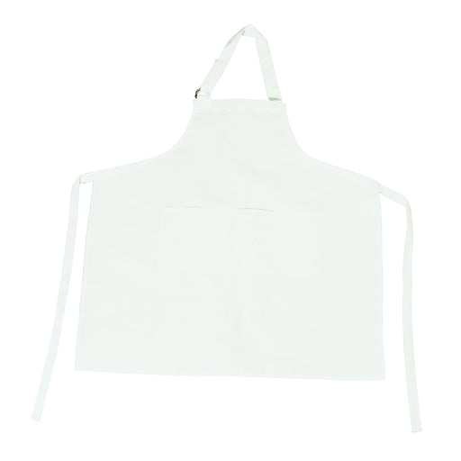 Bib Apron with Pockets and Adjustable Neck, 11 Color Options - Kitchen Supply Wholesale - White Bib Apron with D - Ring Adjustable Neck