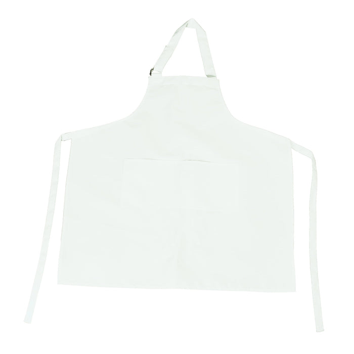 Bib Apron with Pockets and Adjustable Neck, 11 Color Options - Kitchen Supply Wholesale - White Bib Apron with D - Ring Adjustable Neck