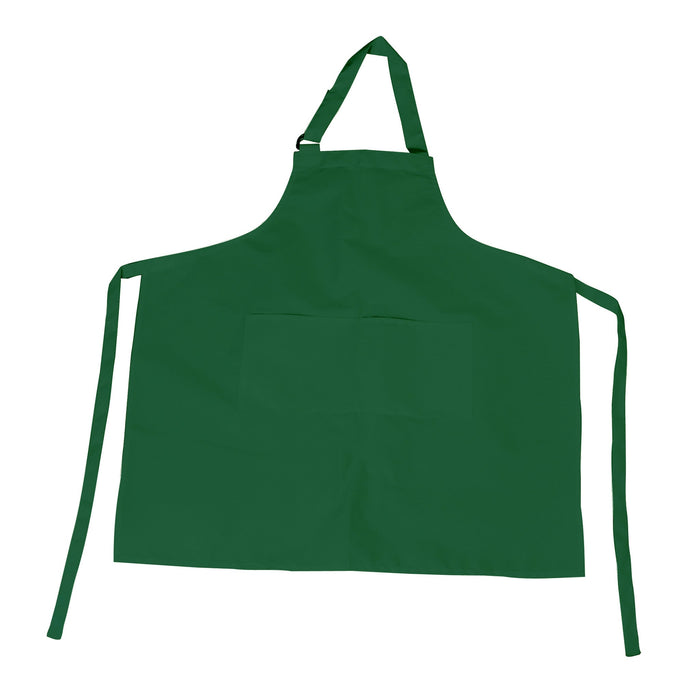 Bib Apron with Pockets and Adjustable Neck, 11 Color Options - Kitchen Supply Wholesale - Forest Green Bib Apron with D - Ring Adjustable Neck