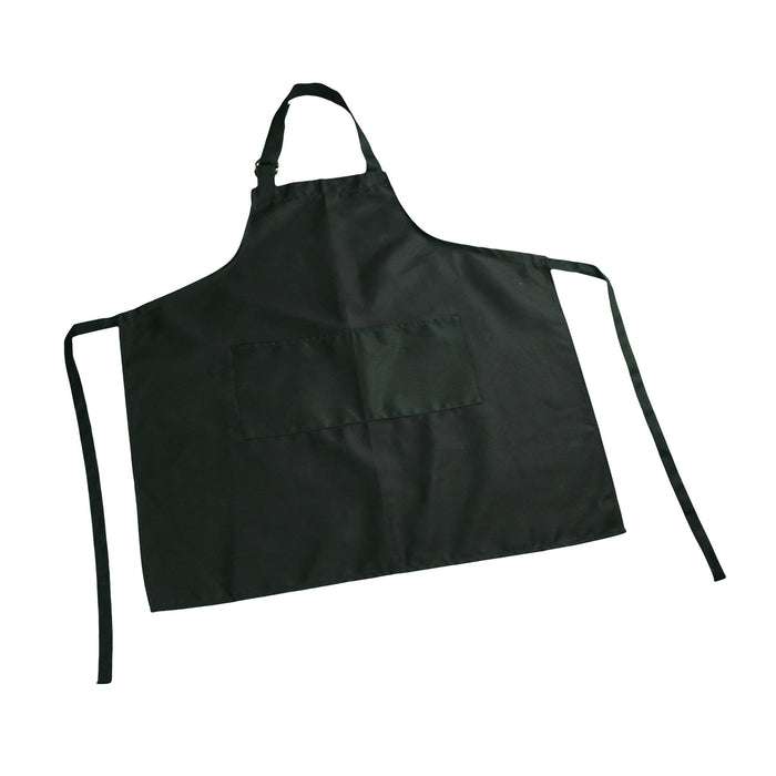 Bib Apron with Pockets and Adjustable Neck, 11 Color Options - Kitchen Supply Wholesale - Black Bib Apron with D - Ring Adjustable Neck