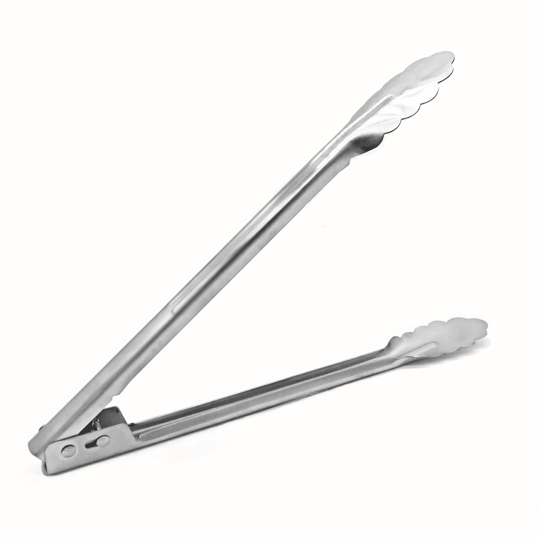 Restaurantware Met Lux Stainless Steel Heavy-Duty Tongs - with Rubber Grip - 12 inch - 1 Count Box, Size: 12, Silver