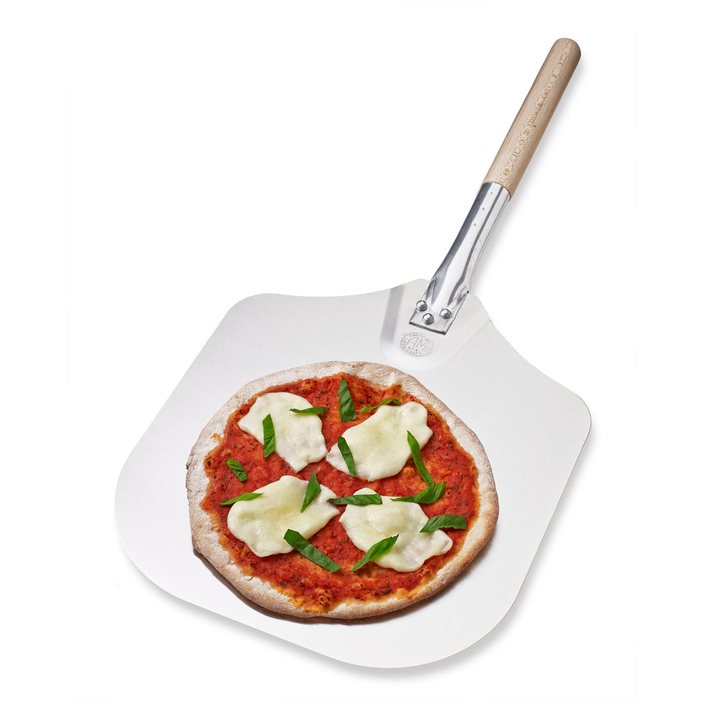 1pc Aluminum Pizza Peel With Wooden Handle 64x30.5cm, Indoor And