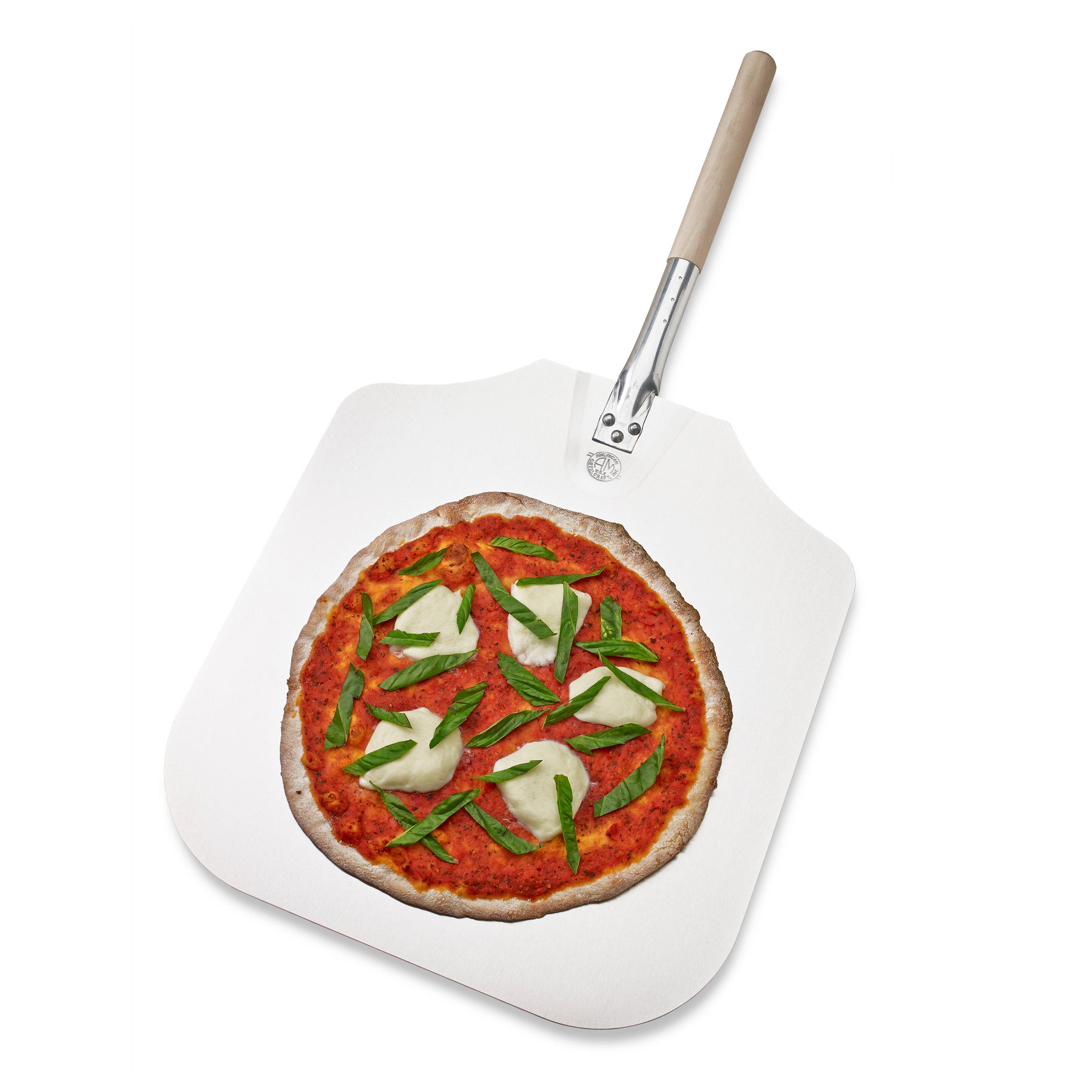 Choice 16 x 18 Aluminum Pizza Peel with 12 Wooden Handle