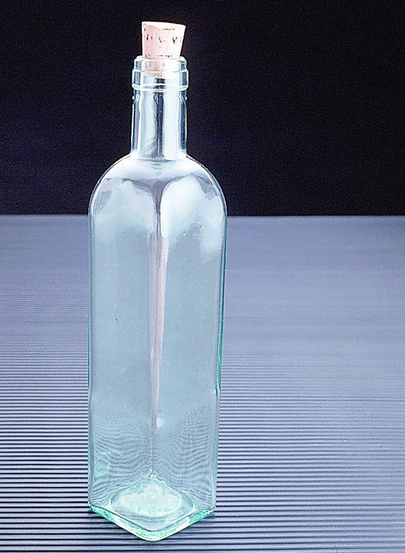 Square Glass Bottle, 7 Oz. w/ Cork