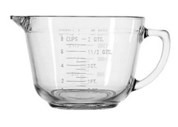 PYREX 8 Cup 2 Quart 2 Liter Glass Measuring Batter Bowl Red Letters USA  #564